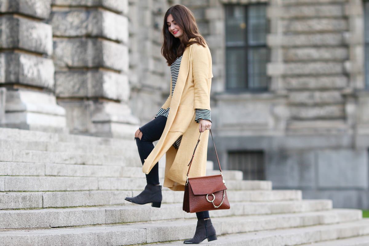 yellow zara coat