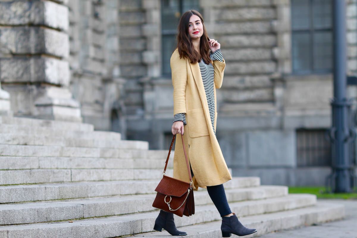 yellow zara coat