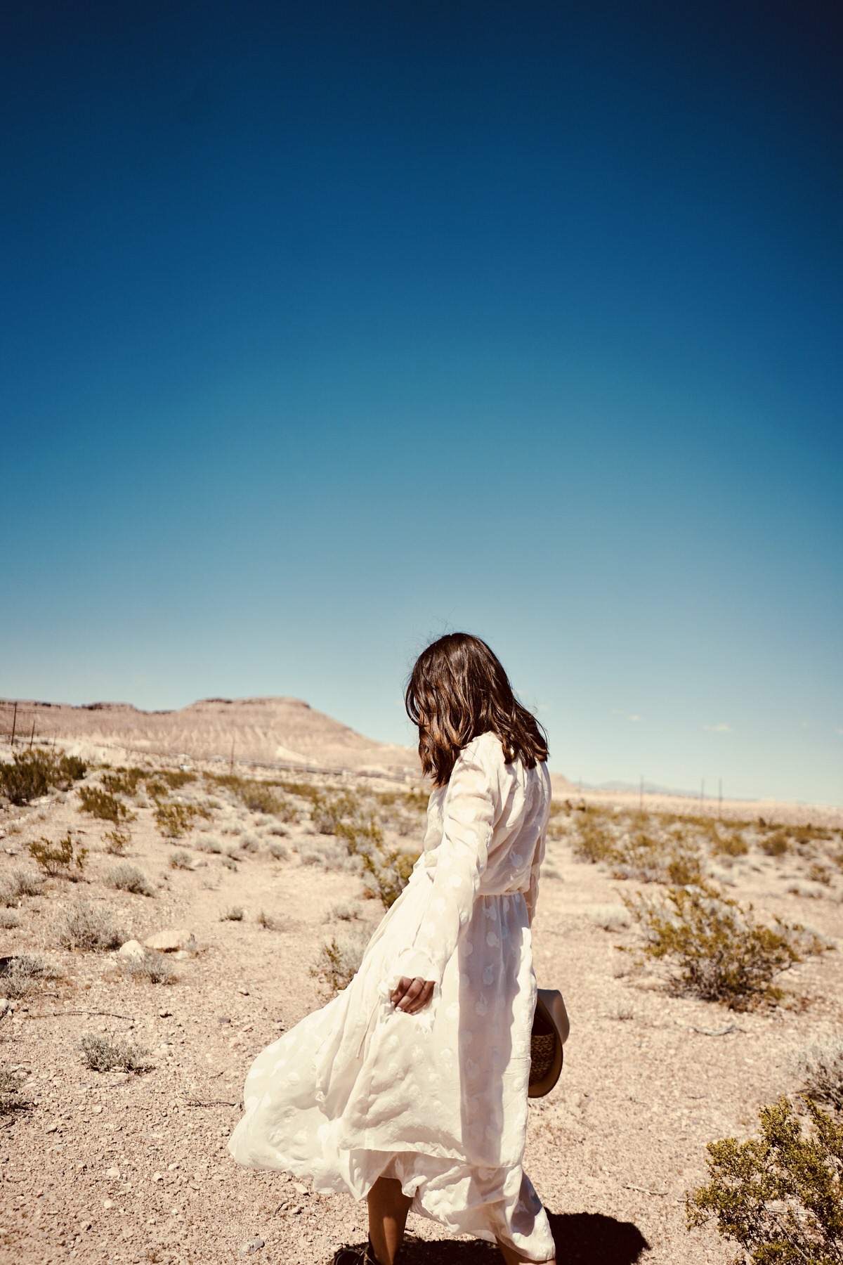 Outfit, Wüste Las Vegas, Maxi Kleid, Boho Kleid, Balenciaga Ceinture Boots, Lack of Color Hut, Ray Ban Sonnenbrille